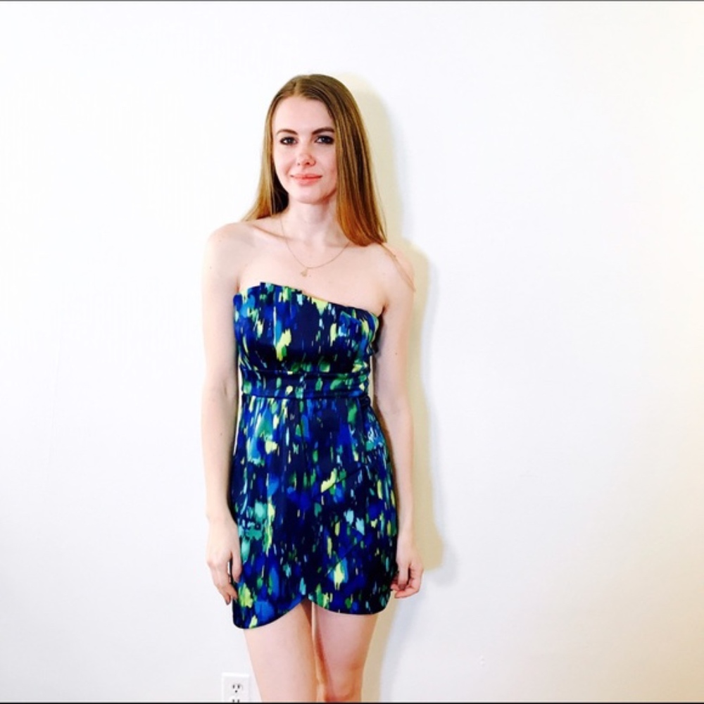 METROPARK MR. BLACK ABSTRACT PRINT DRESS - Picture 1 of 7
